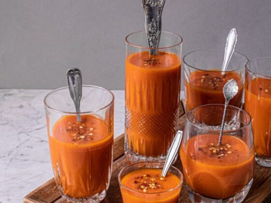 Gazpacho aus Tomate, Paprika und Honigmelone | FREE MINDED FOLKS